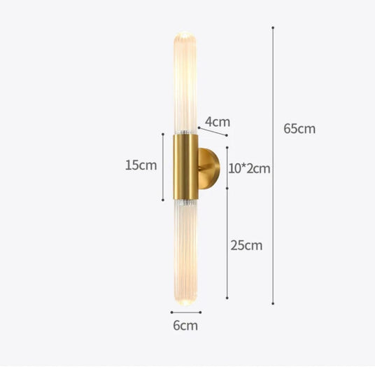 glass pole lamp close-up wall mount detail