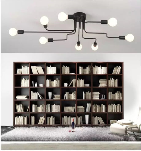 Ceiling light illuminating living room