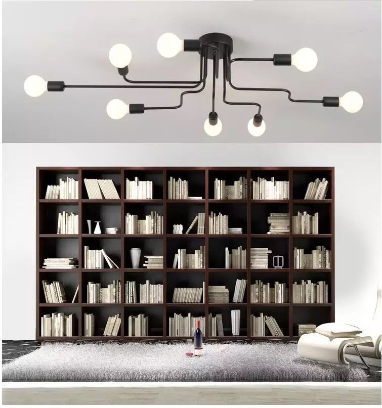 Ceiling light illuminating living room