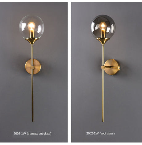 Wall lamp installed beside a headboard