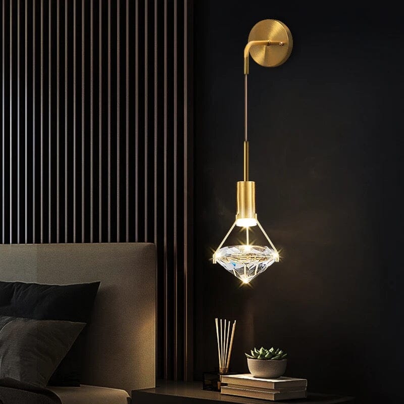 Crystal sconce shown in a dining room