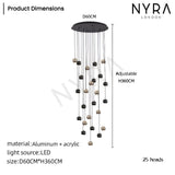 Raindrop Glass Chandelier Hand-Blown Droplets