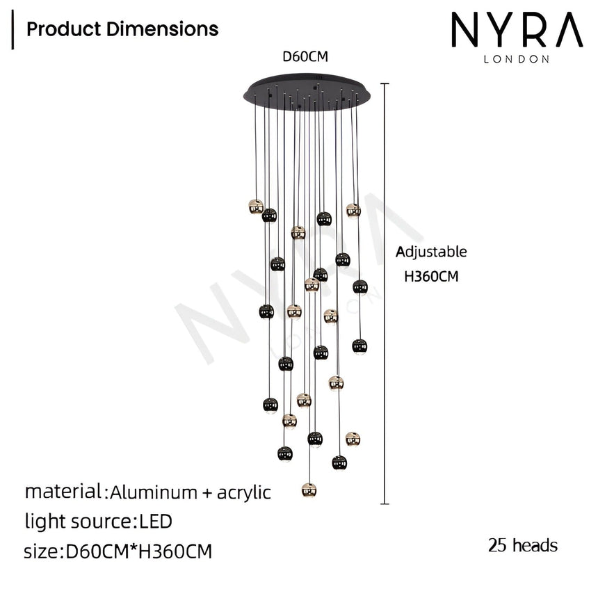 Raindrop Glass Chandelier Hand-Blown Droplets