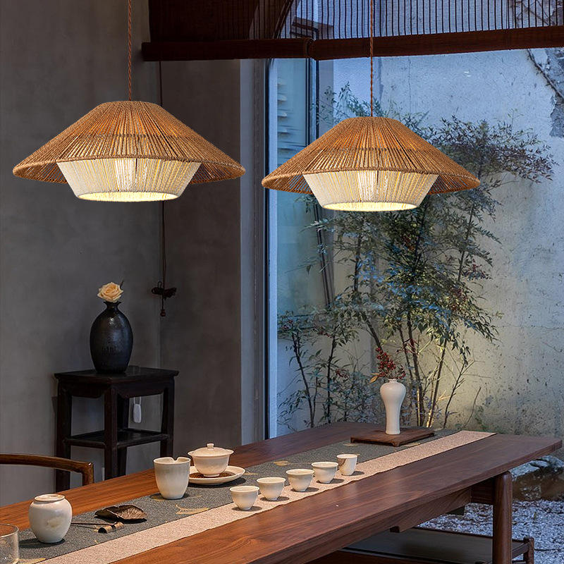 Woven Pendant Light for Cafe Lighting