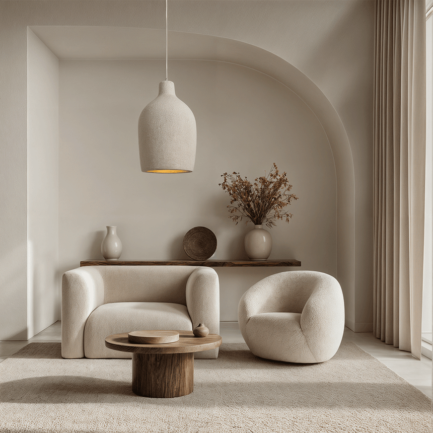 Kirei Pendant Light - Polystyrene Resin Wabi-Inspired Japandi Design | OroDwell