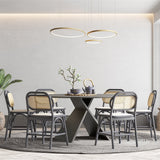 Pendant lamp installed above dining table