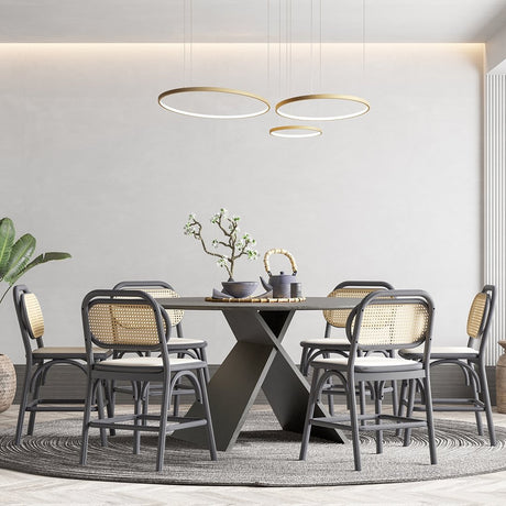 Pendant lamp installed above dining table