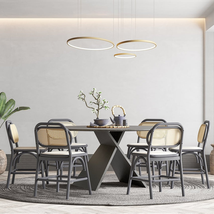 Pendant lamp installed above dining table