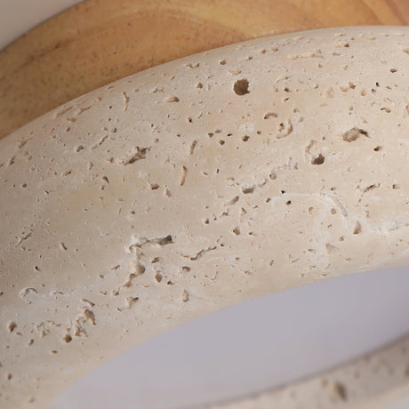 Travertine Wood Ceiling Light Ring Silhouette