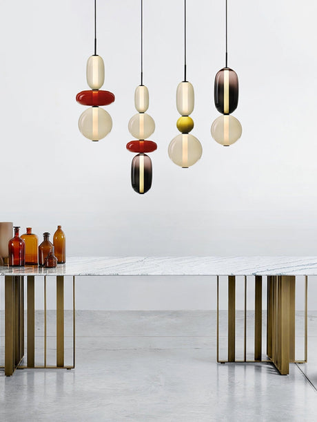 Warm Colorful Glow Glass Pendant Light - OroDwell