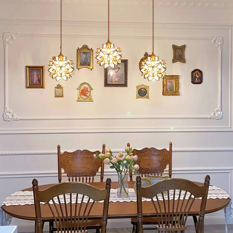 Capiz Shell Brass Pendant Light for Living Room