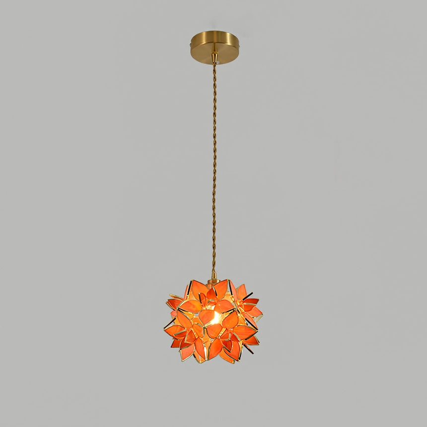 Capiz Shell Brass Pendant Light for Living Room