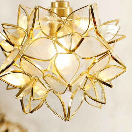 Capiz Shell Brass Pendant Light for Living Room