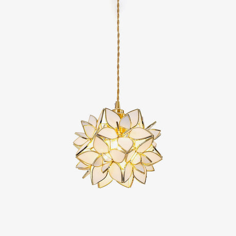 Capiz Shell Brass Pendant Light for Living Room