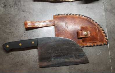 Morava Handmade Serbian Chef Knife forged blade close-up - OpalDwell