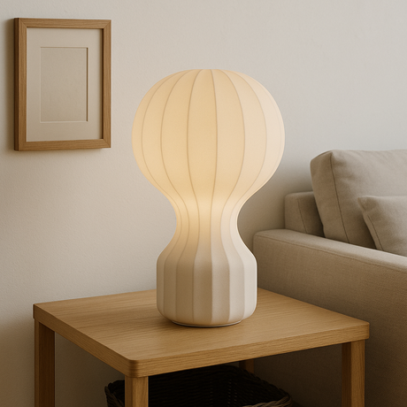 Fabric shade table lamp for dining room