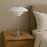 Glass table lamp rotary dimmer switch close-up
