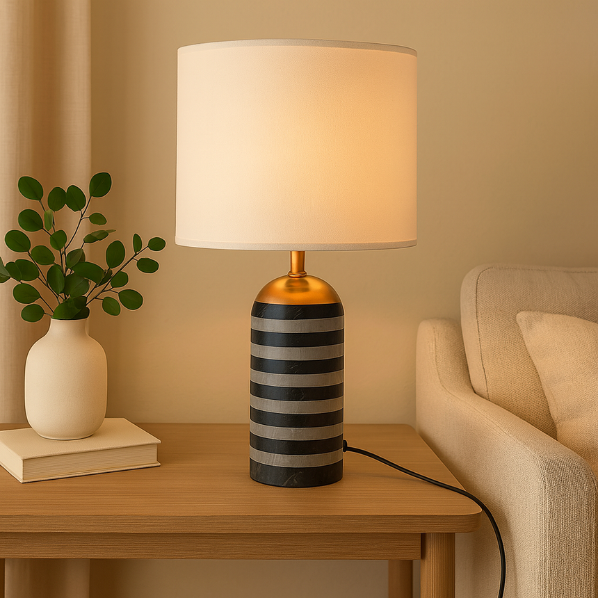 Fabric Shade Table Lamp for Home Interior