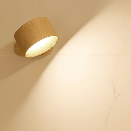 Wireless rechargeable wall light with remote dimming