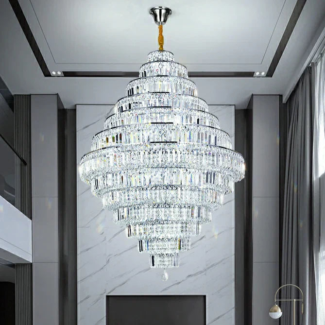 Crystal Chandelier Iron Finish E14 Base Design