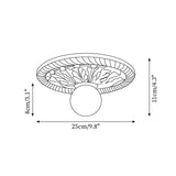 Gold Glass Ceiling Light Round Globe Silhouette