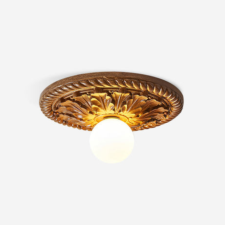 Gold Glass Ceiling Light Round Globe Silhouette