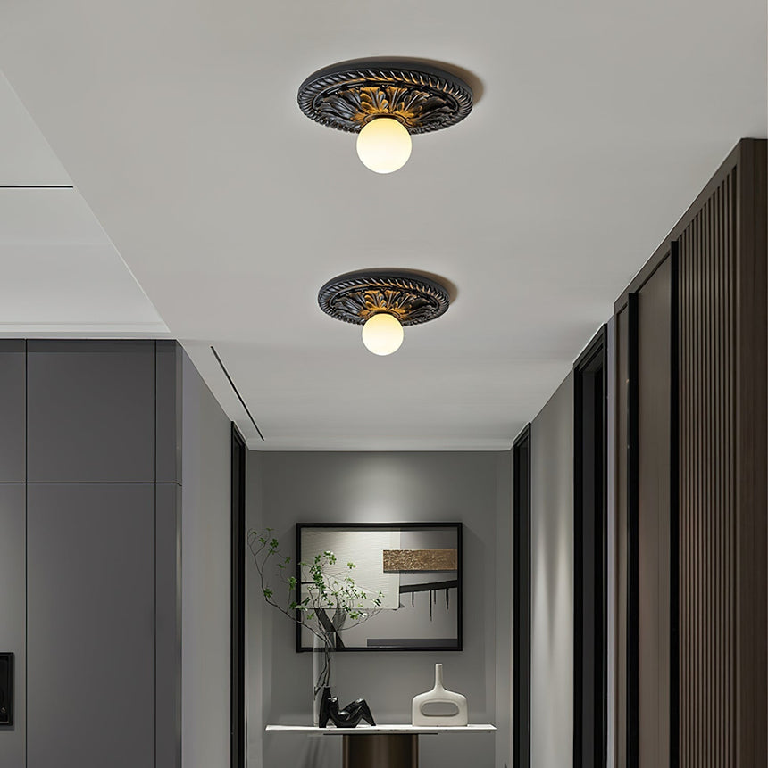 Vintage Style Ceiling Light with Round Silhouette