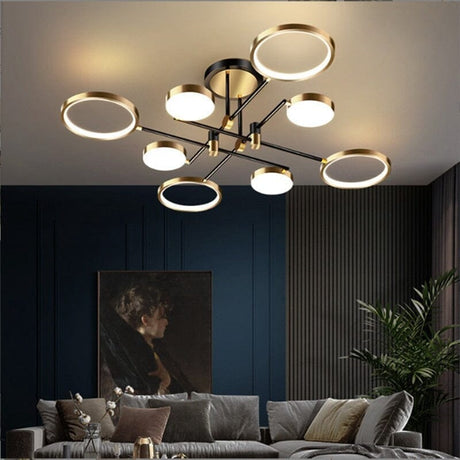 Smart LED Chandelier with Remote Color Control for Living Room