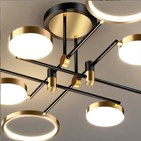 Aluminum Chandelier Installed Above Dining Table