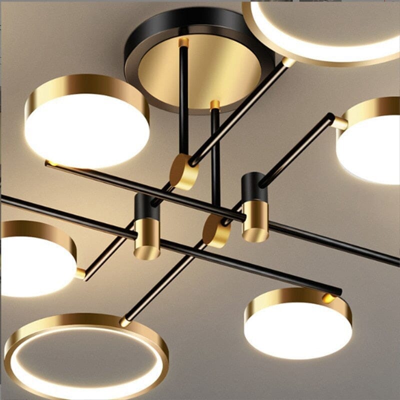 Aluminum Chandelier Installed Above Dining Table