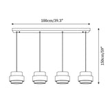 Aurelian Travertine Pendant Light with Walnut Wood Band OpalDwell