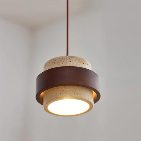 Wood band pendant for living area