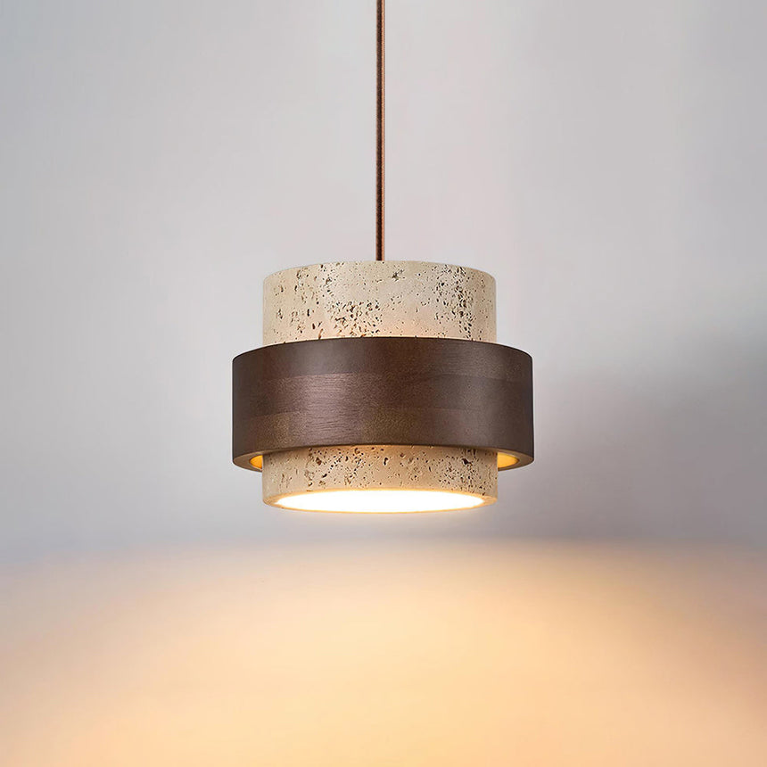 Wood accent pendant for entryway