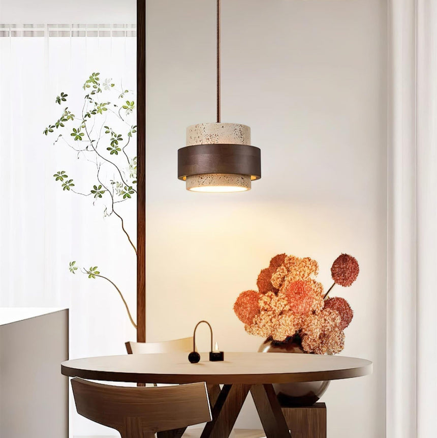 Stone pendant light installation view