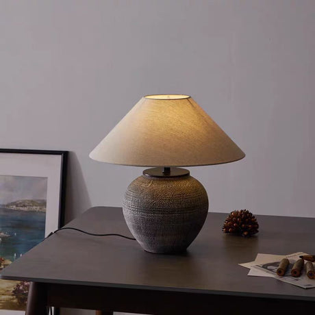 Ceramic and Fabric Table Lamp Detail