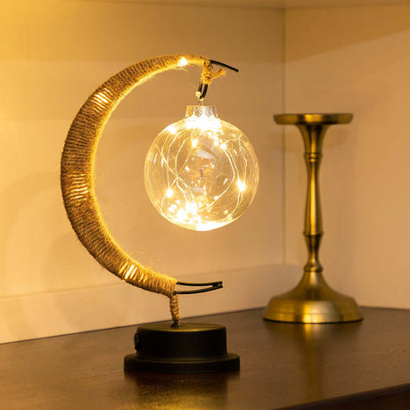 Enchanted Moon Glass Pendant Light close-up – moon design | OroDwell