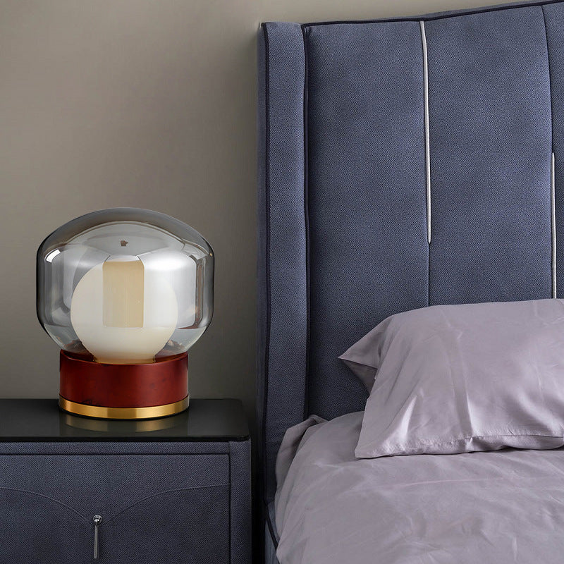 Wood Table Lamp Warm Ambient Glow for Bedroom