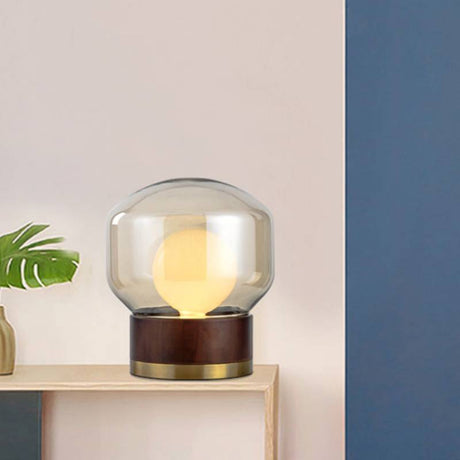 Wood Table Lamp for Nightstand Lighting