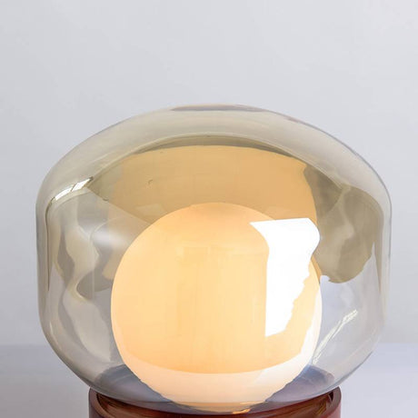 Smoked Glass Table Lamp for Living Area Decor