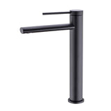 Deck mounted bathroom sink faucet - sleek modern silhouette