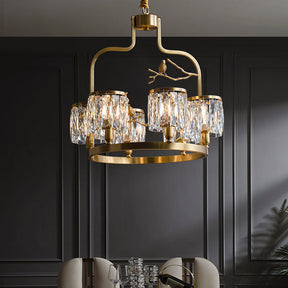 Crystal Chandelier Bird Motif for Dining Room