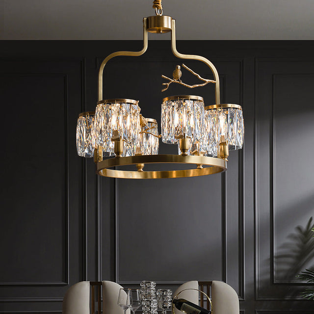 Crystal Chandelier Bird Motif for Dining Room