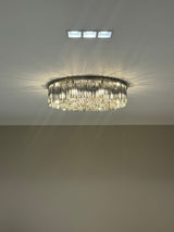 Tavian Grey Crystal Chandelier - Ambient Lighting for Living Room