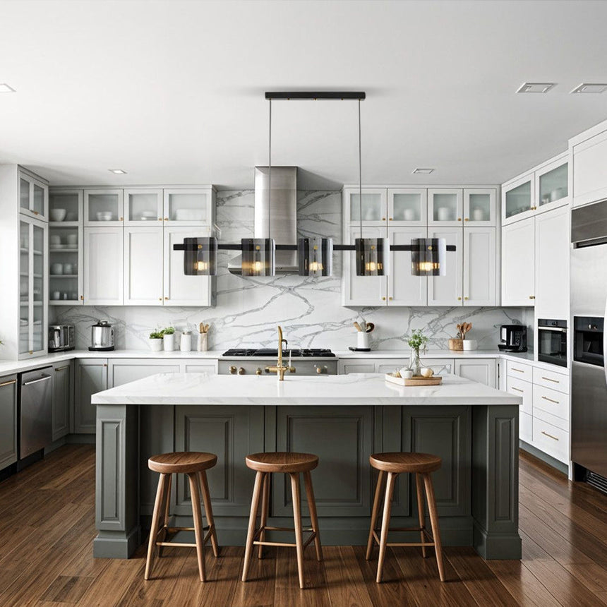 Aurelle Long Glass Chandelier for Dining Room