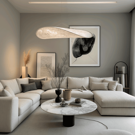 chandelier in living room ambiance