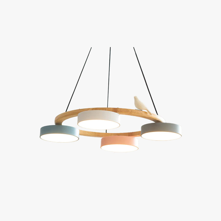 Multi Material Chandelier Metal Wood Resin