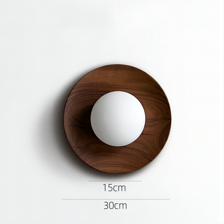 Wood and Glass Wall Light for Entryway