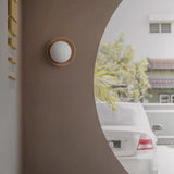Wood Wall Light with Glass Accent Detail