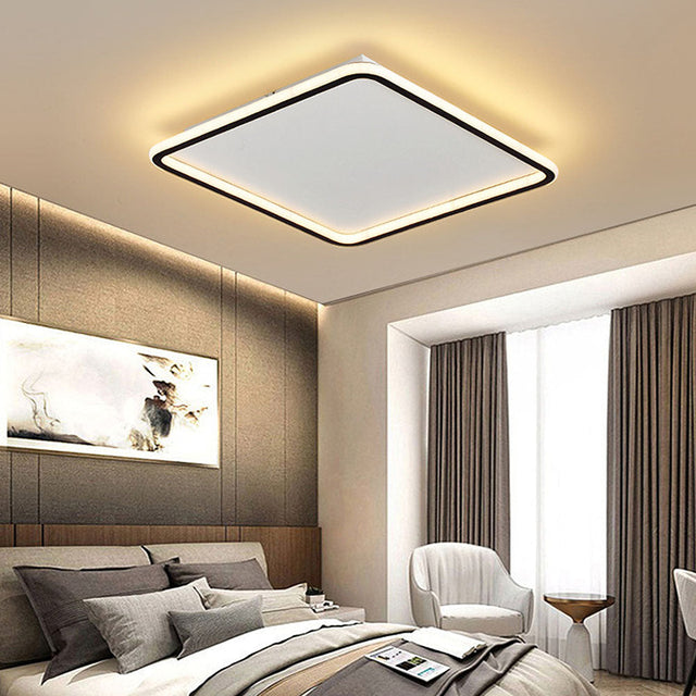 Black ceiling light LED square design for bedroom