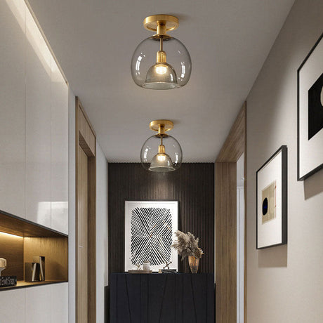 AerisGlow Modern Grey Glass Ceiling Light – Hero View - OroDwell
